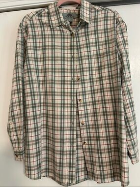Women’s Green Plaid Button-Down Shirt by J. Crew